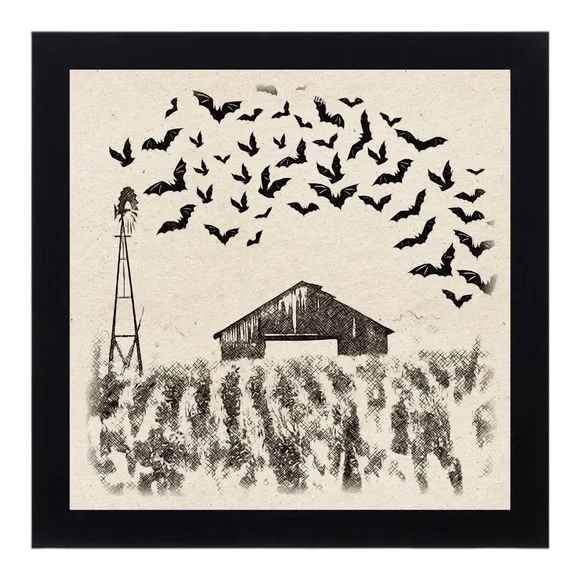 Barn and Bats Wall Art - Picture 1 of 4